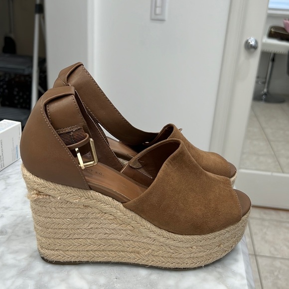 Brown Ankle Strap Wedges - Picture 2 of 11